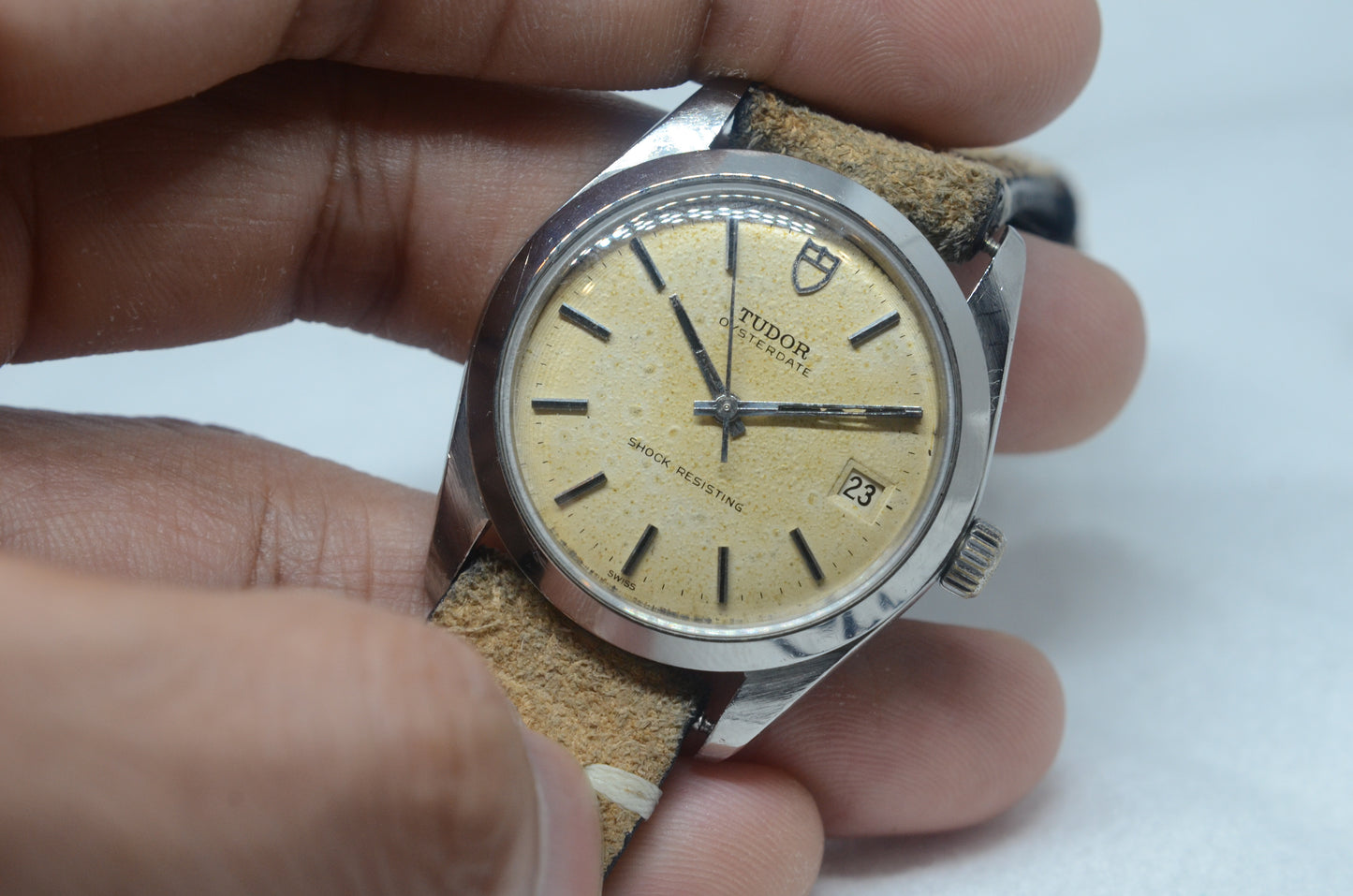 Vintage 1968's Tudor Oyster Date with Rare Eggshell Patina Dial