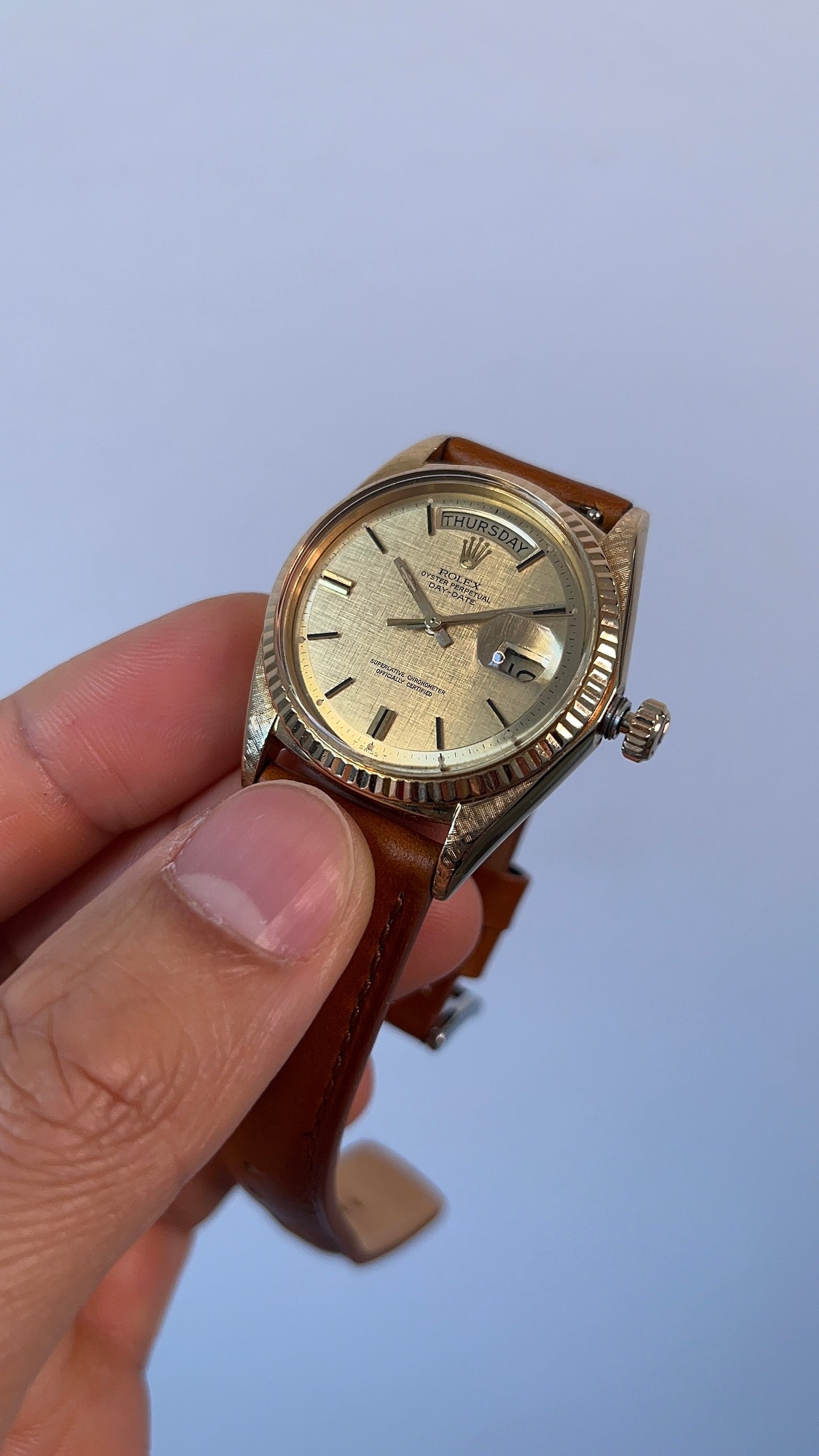 Vintage 18k Solid Gold 1803 Rolex Day-Date Watch from 1972's