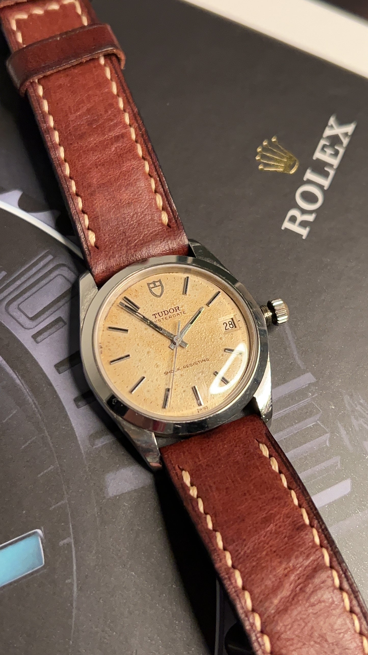 Vintage 1968's Tudor Oyster Date with Rare Eggshell Patina Dial